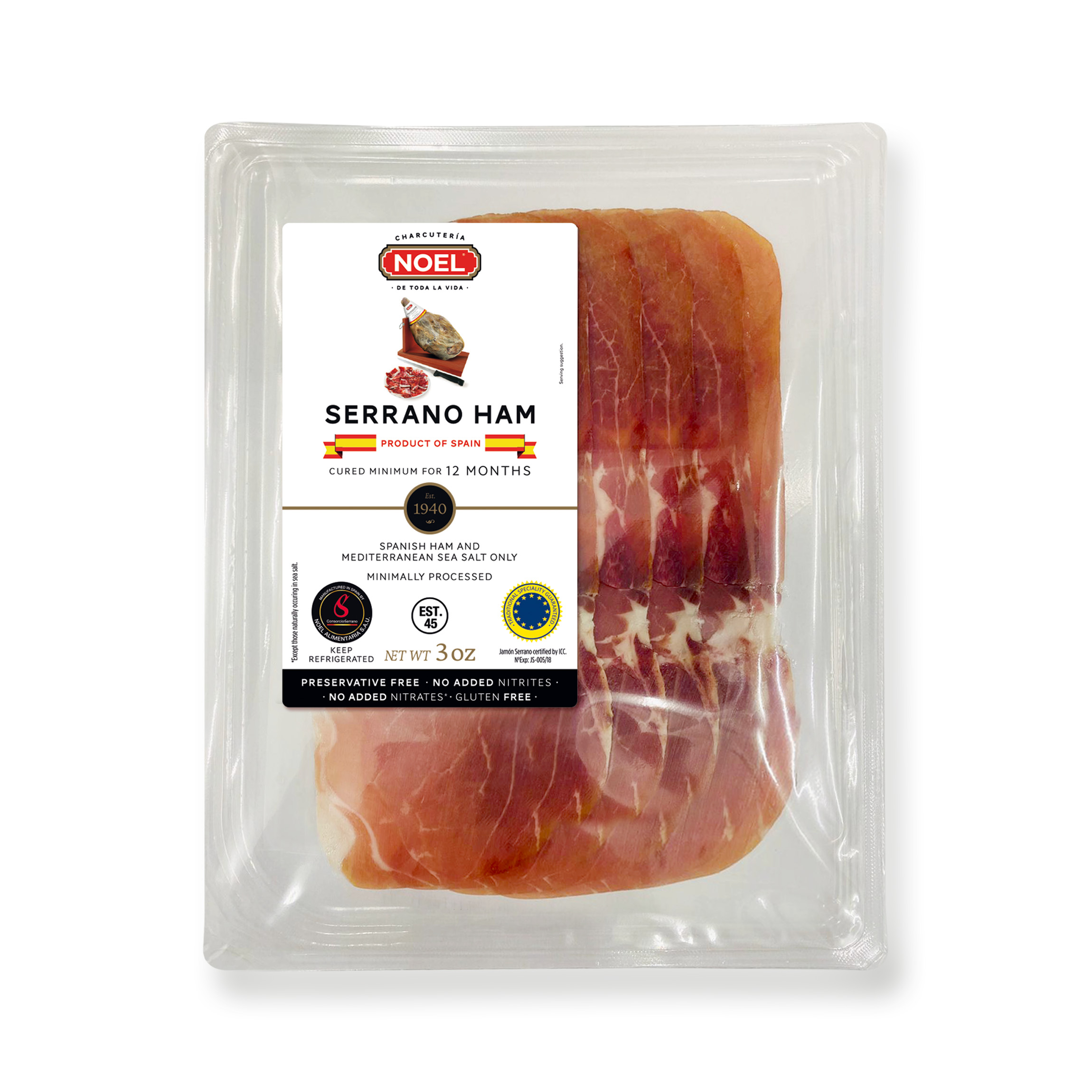 Consorcio Sliced Serrano ham 3 oz NOEL USA